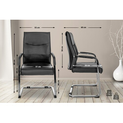 Elegant besöksstol med vadderade armstöd och hållbar konstruktion