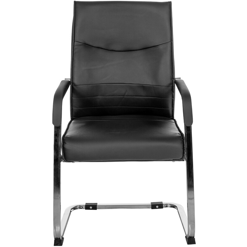 Elegant besöksstol med vadderade armstöd och hållbar konstruktion