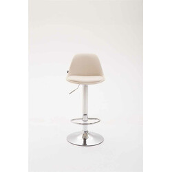Justerbar barstol i tyg med kromad metallbas