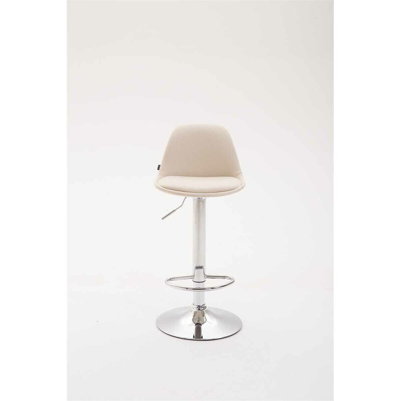 Justerbar barstol i tyg med kromad metallbas