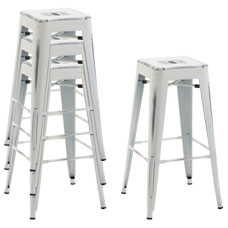 Industriella stapelbara barstolar i pulverlackerad metall