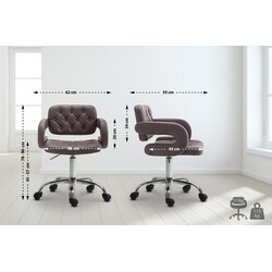 Dublin arbetsstol i quiltat konstläder med justerbar sitthöjd