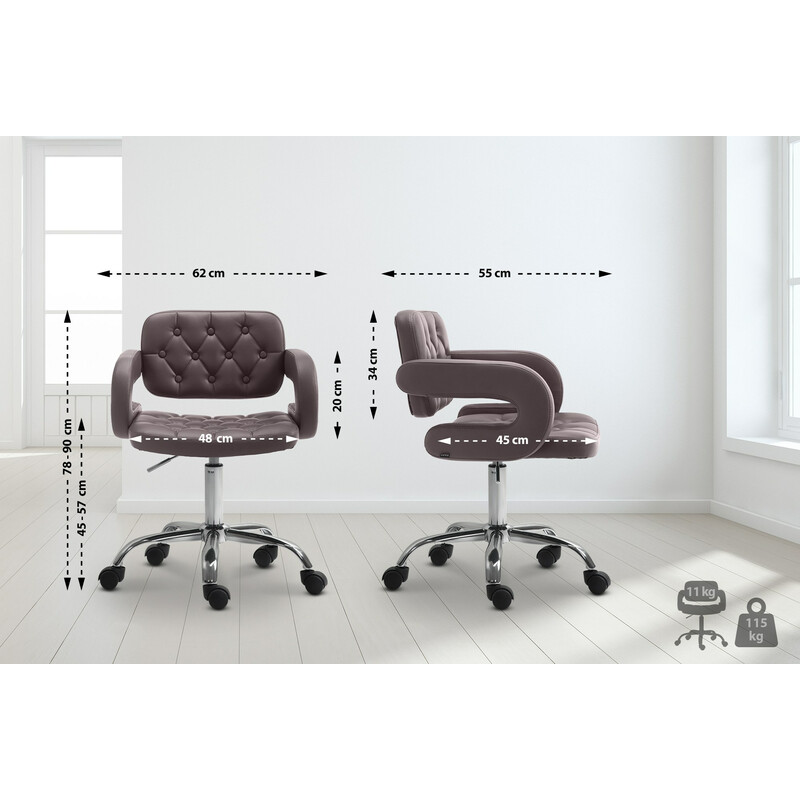 Dublin arbetsstol i quiltat konstläder med justerbar sitthöjd