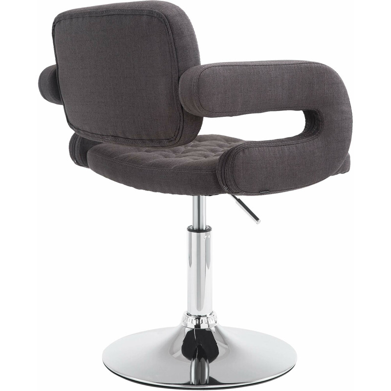 Stilren justerbar fåtölj med quiltad tygklädsel och metallram