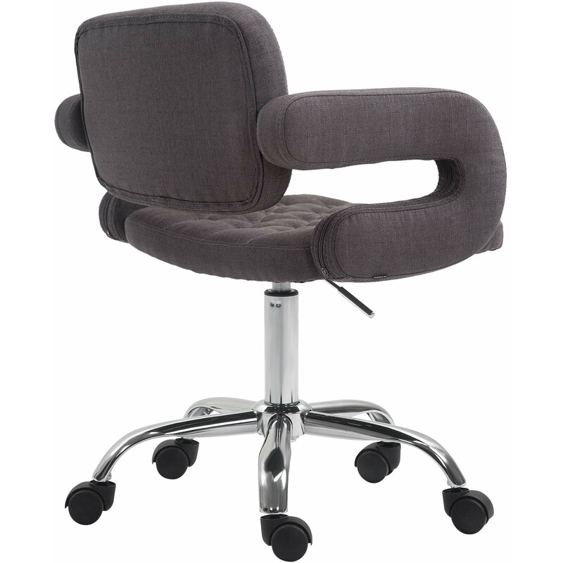 Elegant quiltad kontorsstol med justerbar höjd och svängbara hjul