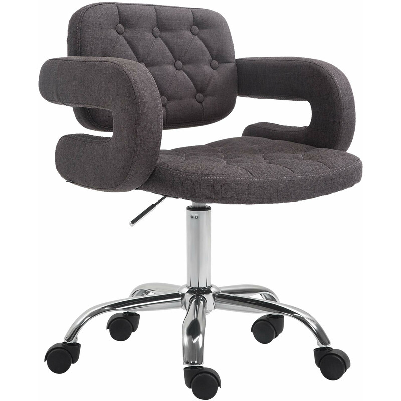 Elegant quiltad kontorsstol med justerbar höjd och svängbara hjul