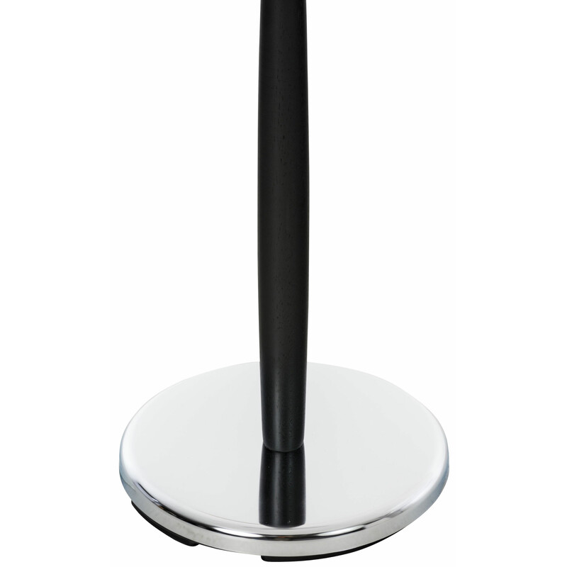 Unisex klädställning i krommetall med träfärger och förvaringshylla