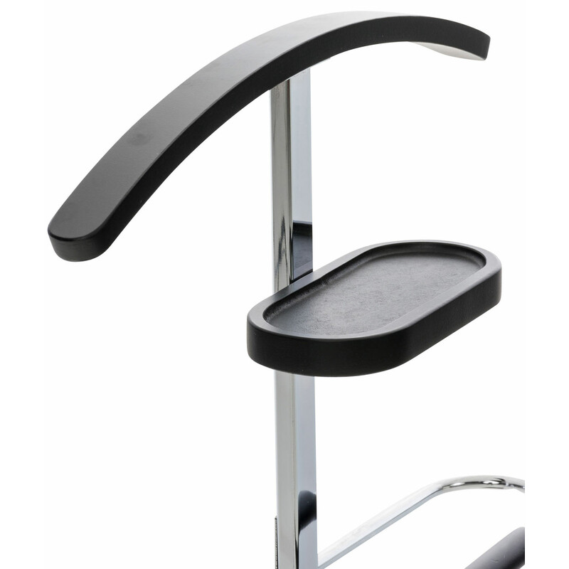 Unisex klädställning i krommetall med träfärger för hemmet