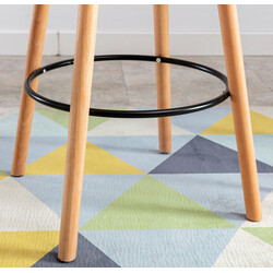 Runt ståbord i bok med konformade ben och fotstöd