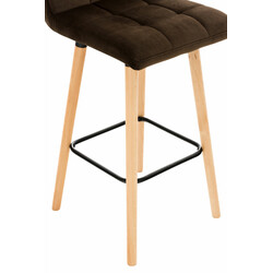 Elegant barstol i sammet med trästomme och quiltad sits