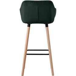 Elegant barstol i sammet med ergonomisk design och fotstöd