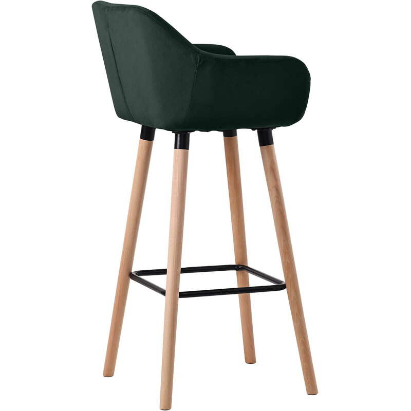 Elegant barstol i sammet med ergonomisk design och fotstöd