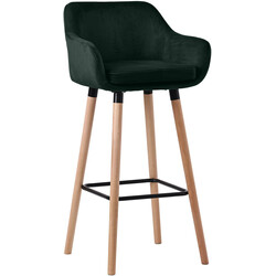 Elegant barstol i sammet med ergonomisk design och fotstöd
