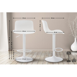 Höjdjusterbar barstol med ergonomiskt ryggstöd och fotstöd