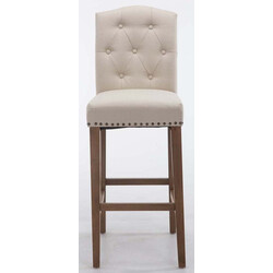 Elegant barstol med kopparnitar och hög ryggstöd