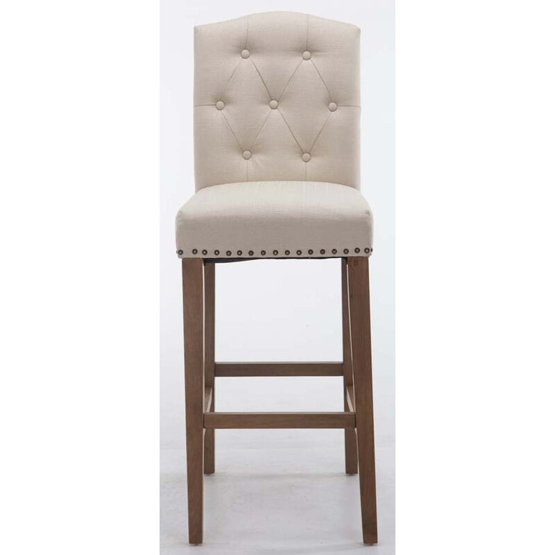 Elegant barstol med kopparnitar och hög ryggstöd