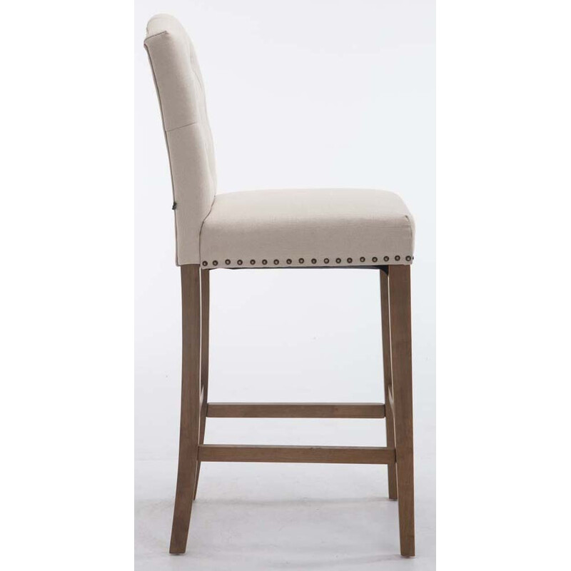 Elegant barstol med kopparnitar och hög ryggstöd