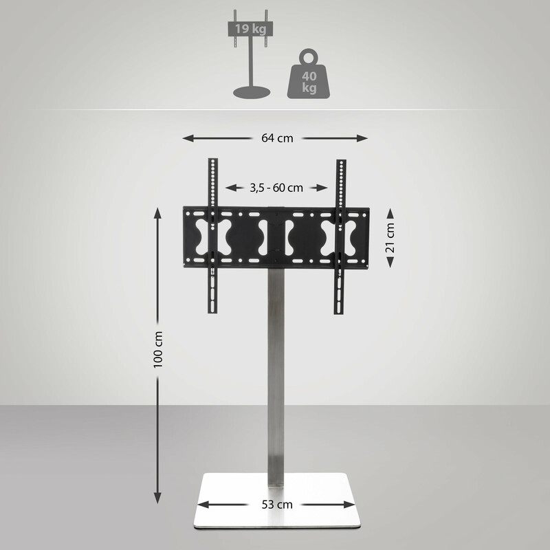 Justerbart tv-stativ i rostfritt stål för 32-65 tums skärmar