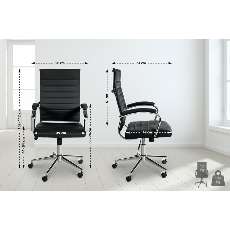 Ergonomisk kontorsstol i äkta läder med justerbar funktion