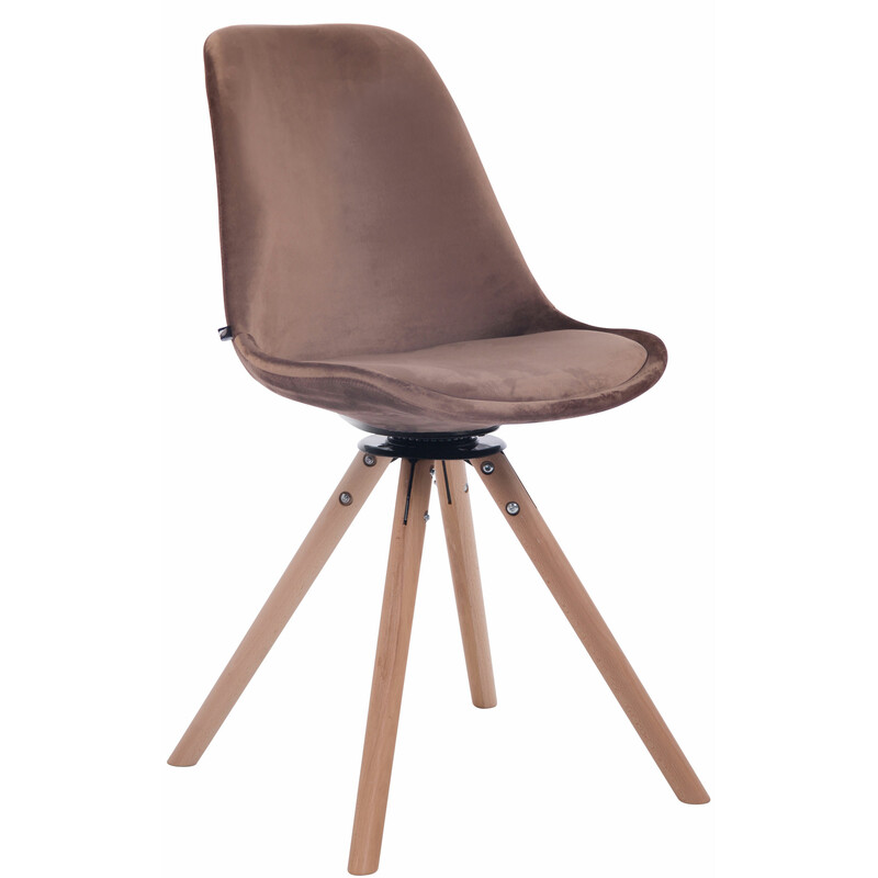 Elegant svängbar matstol i sammet och trä