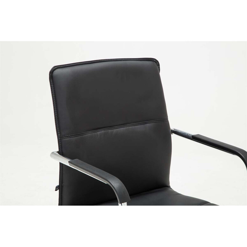 Ergonomisk besöksstol i konstläder med flexibel metallbas