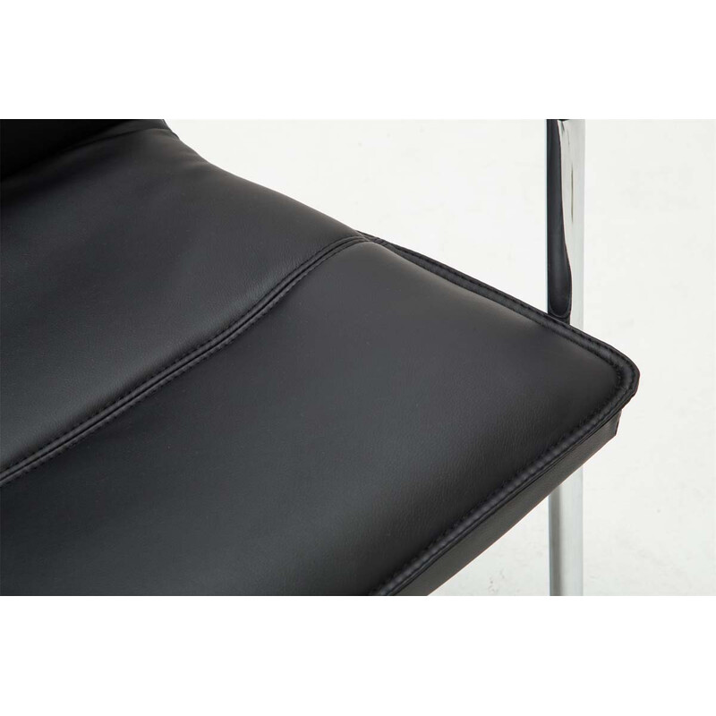 Ergonomisk besöksstol i konstläder med flexibel metallbas