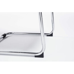 Ergonomisk besöksstol i konstläder med flexibel metallbas