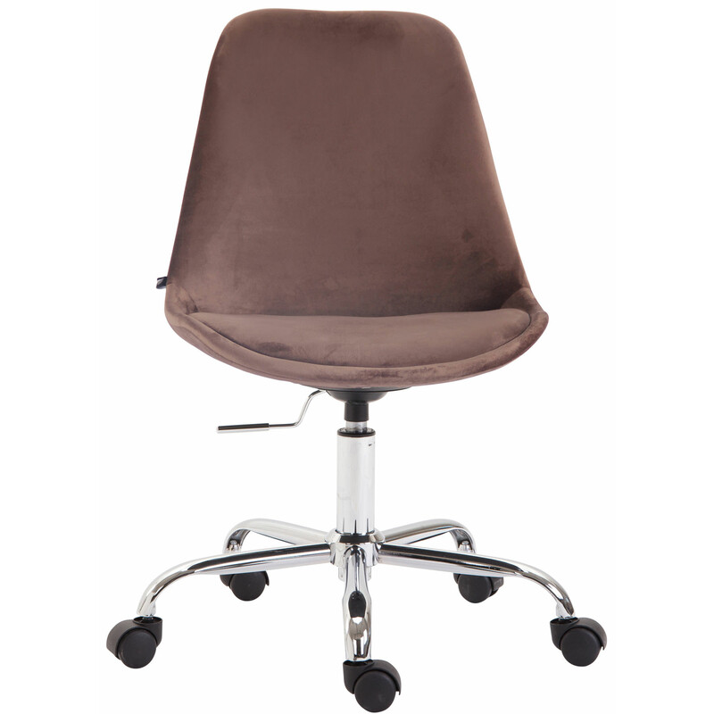 Modern och praktisk kontorsstol i sammet och kromad metall