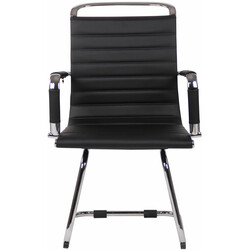 Modern bekväm besöksstol i konstläder med kromram