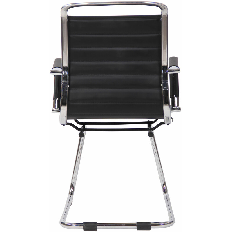 Modern bekväm besöksstol i konstläder med kromram