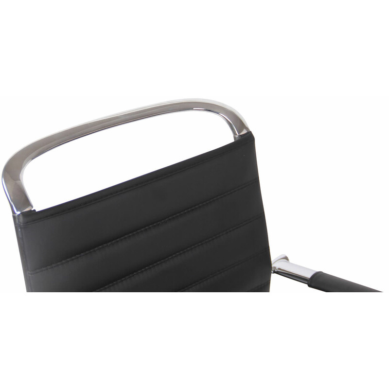 Modern bekväm besöksstol i konstläder med kromram