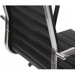 Modern bekväm besöksstol i konstläder med kromram