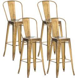 Stabila barstolar i metall med bekvämt fotstöd