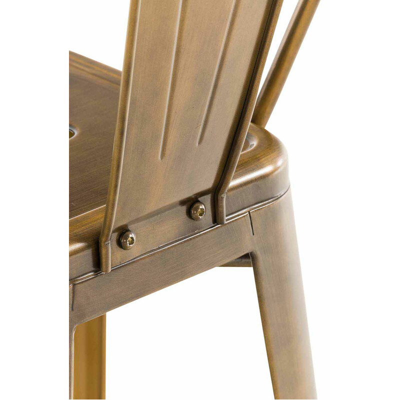 Stabila barstolar i metall med bekvämt fotstöd