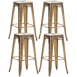 Industriella stapelbara metallbarstolar med fotstöd och lättskött yta