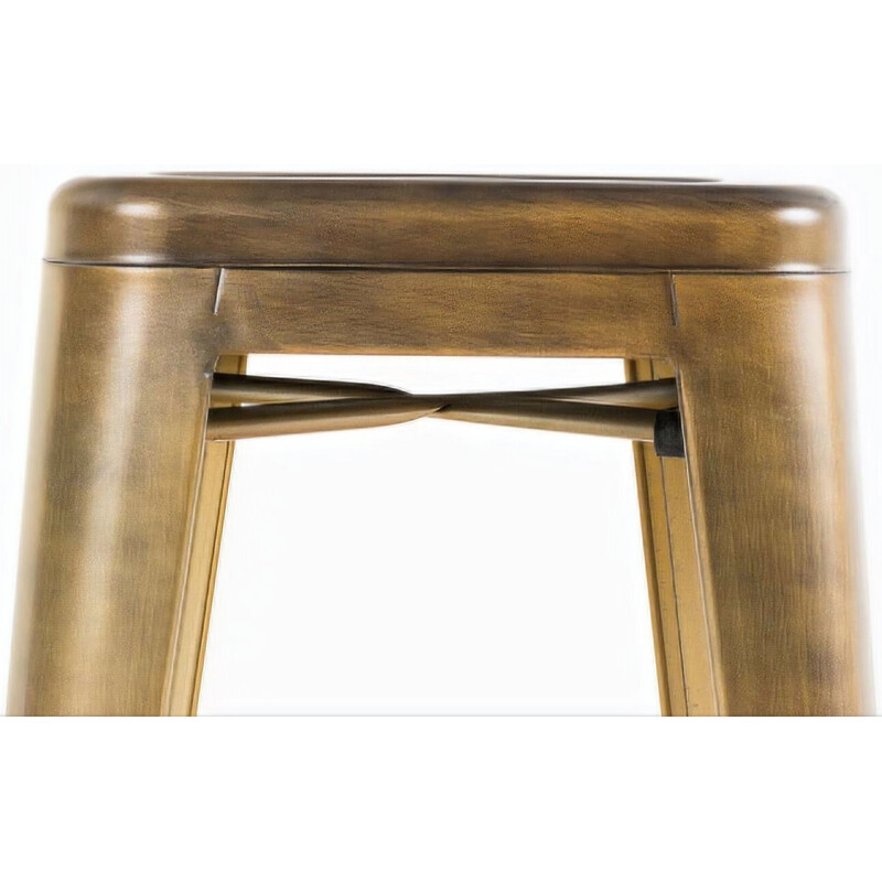 Industriella stapelbara metallbarstolar med fotstöd och lättskött yta