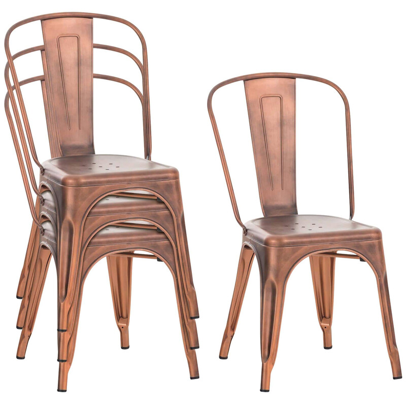 Pulverlackerade stapelbara metallstolar med hög stabilitet