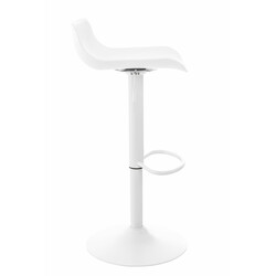 Höjdjusterbar barstol med böjd sits och trumpetfot