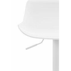 Höjdjusterbar barstol med böjd sits och trumpetfot