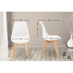 Elegant modern matstol med bekväm sittdyna och bokträben