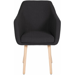 Modern bekväm fåtölj med träben och tygklädsel