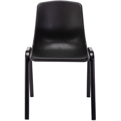 Stapelbar modern stol med bekväm plastsits och metallram