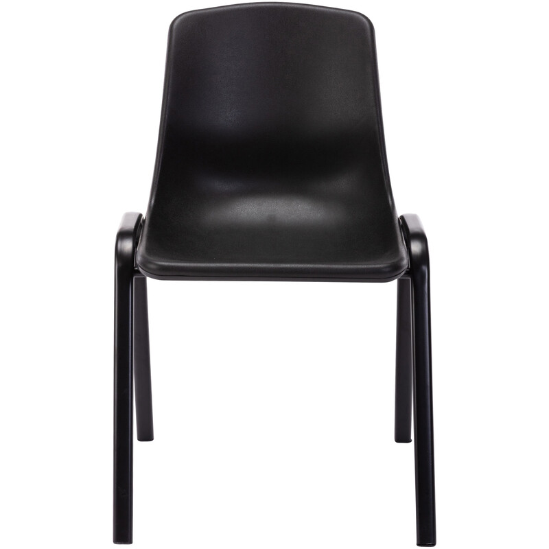 Stapelbar modern stol med bekväm plastsits och metallram