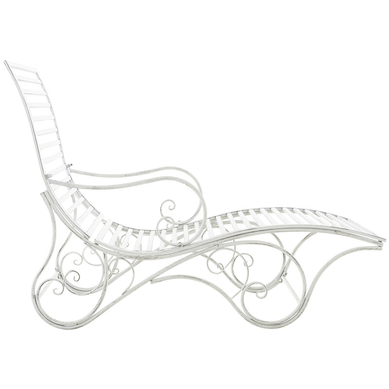 Elegant vilstol i järn med antik finish för utomhusbruk