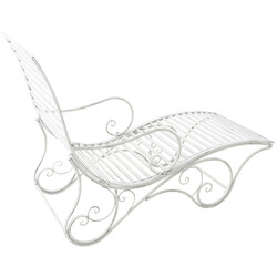 Elegant vilstol i järn med antik finish för utomhusbruk