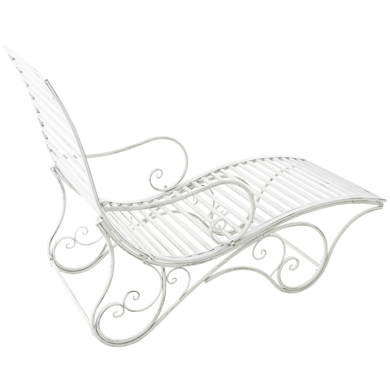 Elegant vilstol i järn med antik finish för utomhusbruk