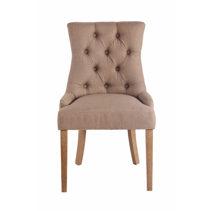 Elegant matstol med tygklädd sits och träben