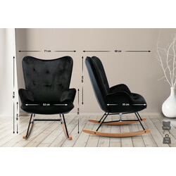 Elegant modern gungstol med sammetsklädsel och stabil metallram