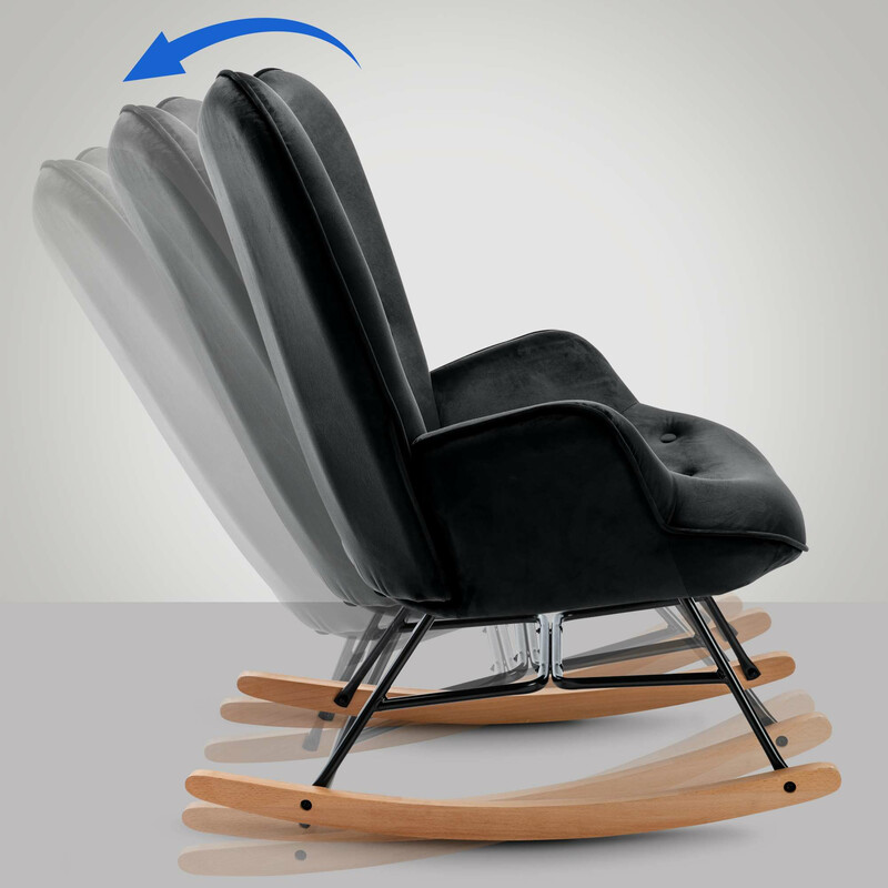 Elegant modern gungstol med sammetsklädsel och stabil metallram