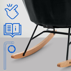 Elegant modern gungstol med sammetsklädsel och stabil metallram